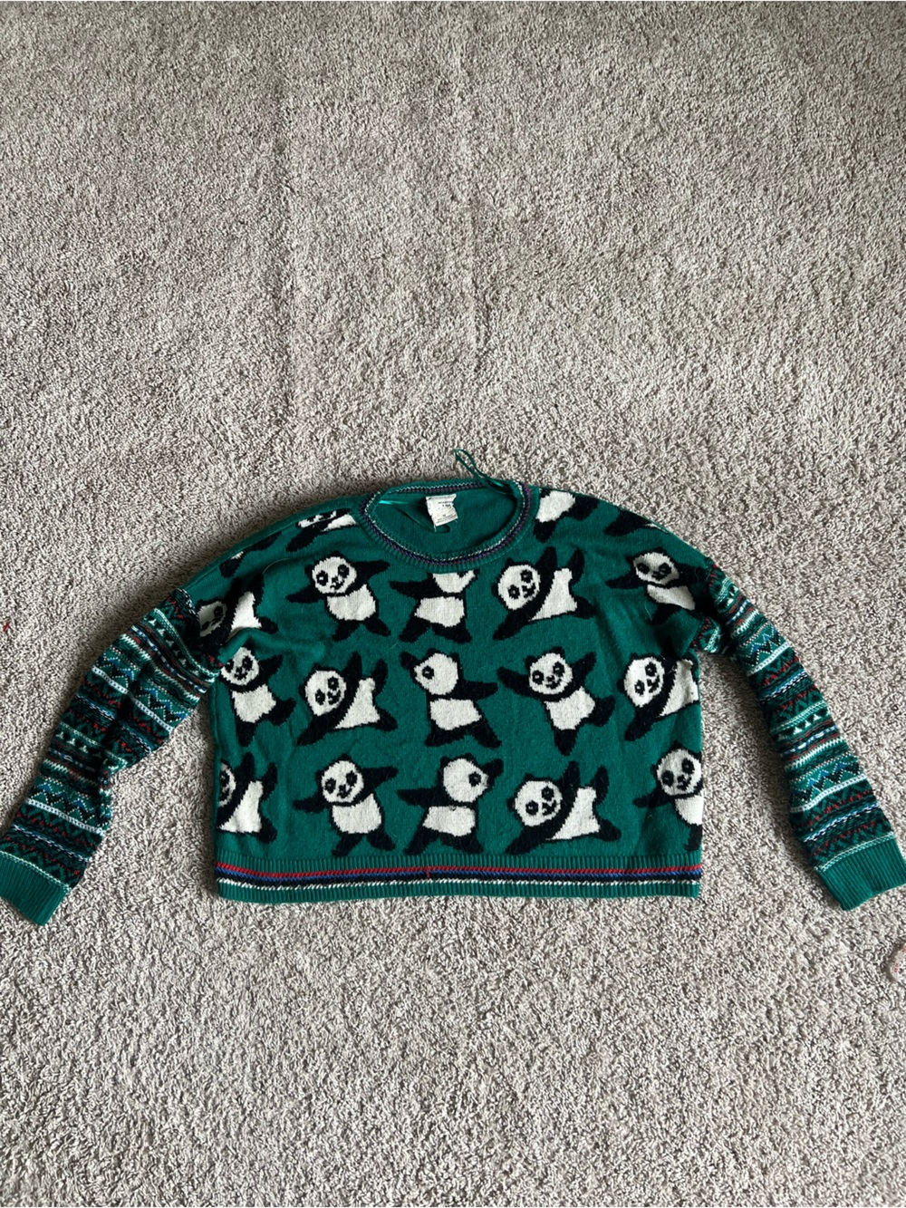 Green Panda Knit Sweater- Coincidence & Chance by Anthropologie